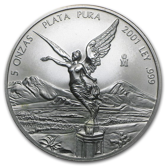 2001 Mexico 5 oz Silver Libertad BU 2001 Mexico 5 oz Silver Libertad BU