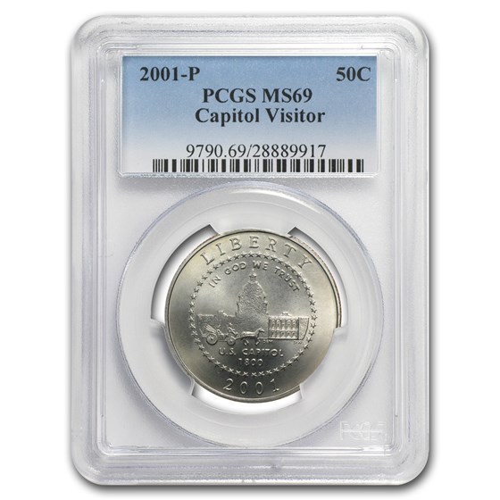 2001-P Capitol Visitor Center 1/2 Dollar Clad Commem MS-69 PCGS 2001-P Capitol Visitor Center 1/2 Dollar Clad Commem MS-69 PCGS