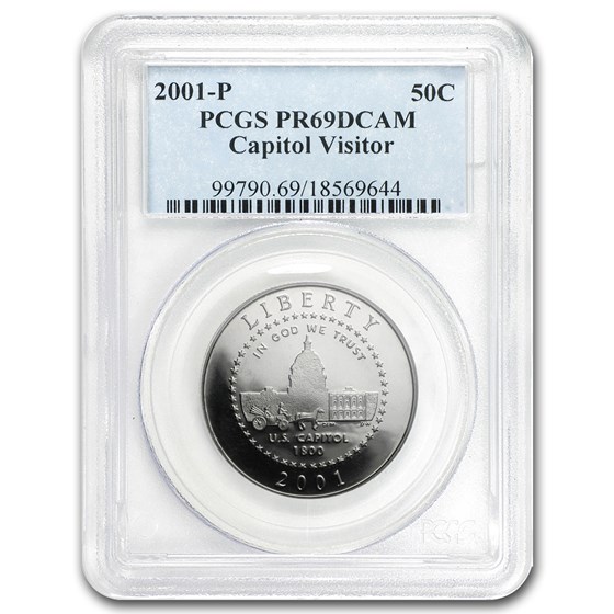 2001-P Capitol Visitor Center 1/2 Dollar Clad Commem PR-69 PCGS 2001-P Capitol Visitor Center 1/2 Dollar Clad Commem PR-69 PCGS