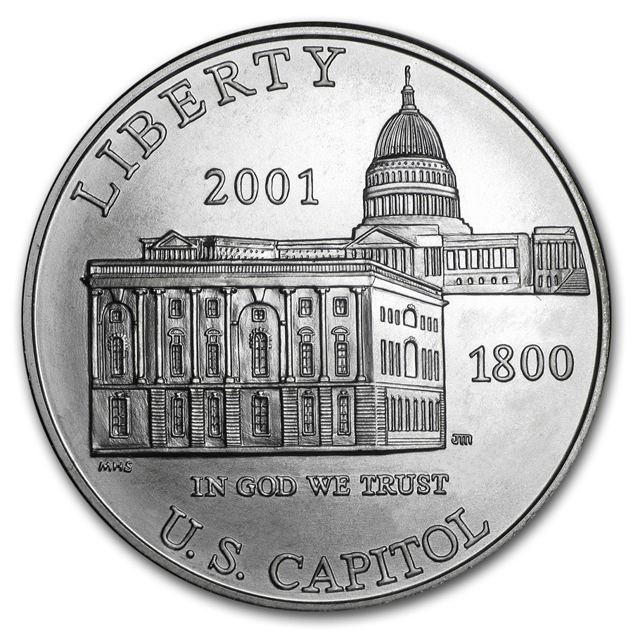 2001-P Capitol Visitor Center $1 Silver Commem BU (w/Box & COA)