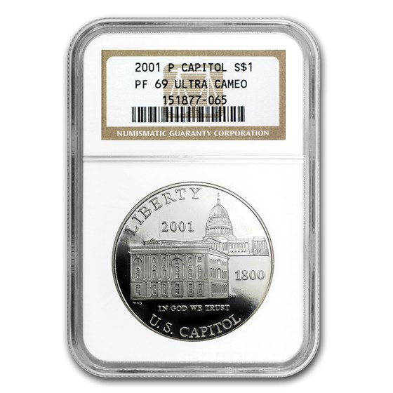 2001-P Capitol Visitor Center $1 Silver Commem PF-69 NGC