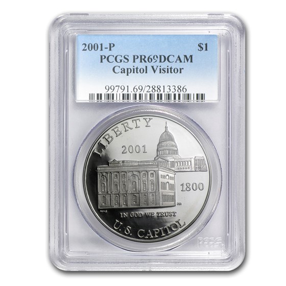 2001-P Capitol Visitor Center $1 Silver Commem PR-69 PCGS 2001-P Capitol Visitor Center $1 Silver Commem PR-69 PCGS