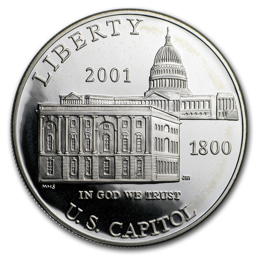 2001-P Capitol Visitor Center $1 Silver Commem Prf (Capsule Only)