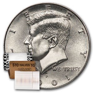 2001-P Kennedy Half Dollar 20-Coin Roll BU 2001-P Kennedy Half Dollar 20-Coin Roll BU