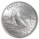 2001-P Rhode Island State Quarter 40-Coin Roll BU (Mint Wrapped)