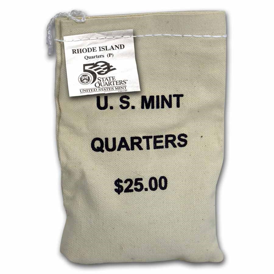2001-P Rhode Island Statehood Quarter $25 Sealed Mint Bag BU