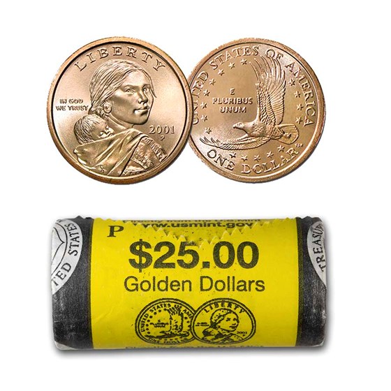 2001-P Sacagawea Dollar (25-Coin Mint Roll) 2001-P Sacagawea Dollar (25-Coin Mint Roll)