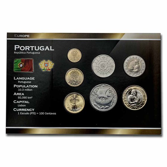 2001 Portugal Pre-Euro 7-Coin Set BU 2001 Portugal Pre-Euro 7-Coin Set BU