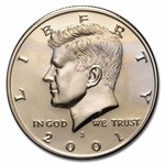 2001-S Kennedy Half Dollar 20-Coin Roll Gem Proof