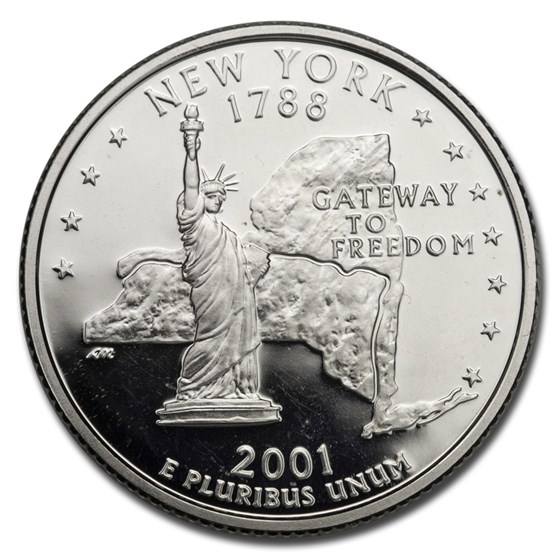 2001-S New York State Quarter Gem Proof (Silver) 2001-S New York State Quarter Gem Proof (Silver)