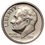 2001-S Roosevelt Dime 50-Coin Roll Proof