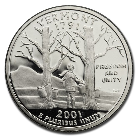 Vt State Coin Buy 2001-S Vermont State Quarter Gem Proof (Silver) | APMEX