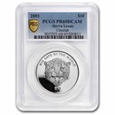 2001 Sierra Leone Silver $10 Cheetah PF-69 Deep Cameo PCGS