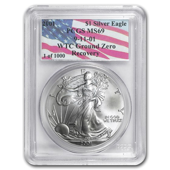2001 Silver American Eagle MS-69 PCGS (World Trade Center) 2001 Silver American Eagle MS-69 PCGS (World Trade Center)