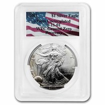 Buy 2001 Silver Eagle Gem Unc PCGS (WTC, Ground Zero Recovery) | APMEX