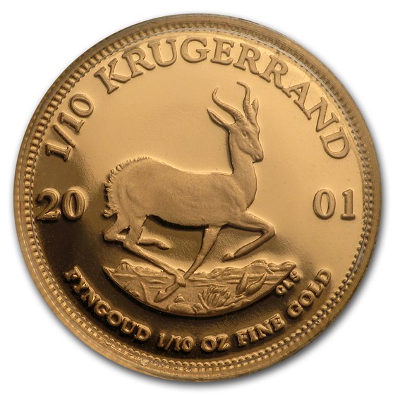 2001 South Africa 1/10 oz Proof Gold Krugerrand 2001 South Africa 1/10 oz Proof Gold Krugerrand