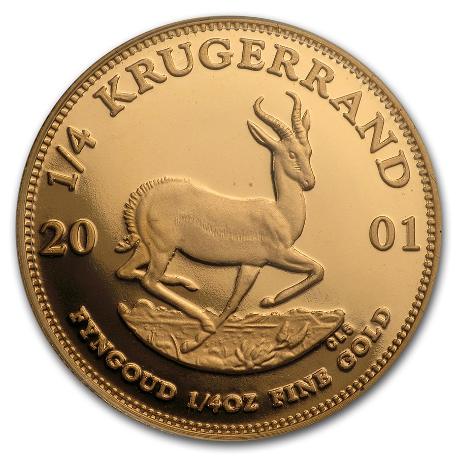 2001 South Africa 1/4 oz Proof Gold Krugerrand