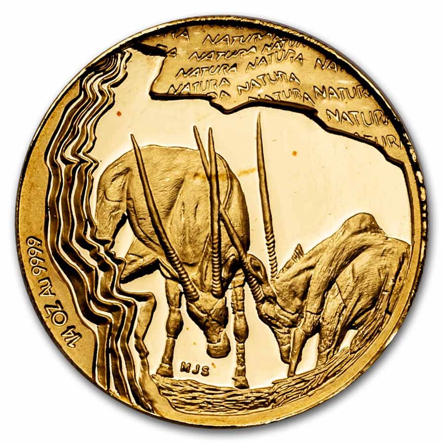 2001 South Africa 1/4 oz Proof Gold Natura Oryx
