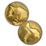 2001 South Africa 4-Coin Gold Natura Oryx Prestige Proof Set