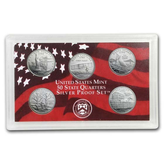2001 State Quarters Silver Proof Set (No Box/COA) 2001 State Quarters Silver Proof Set (No Box/COA)