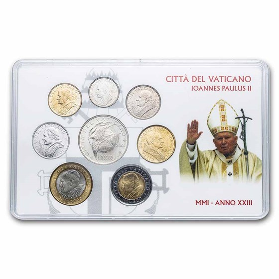 2001 Vatican City Pope John Paul II 8-Coin Set BU 2001 Vatican City Pope John Paul II 8-Coin Set BU