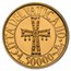 2001 Vatican City Proof Gold 50,000 Lire Pope John Paul II Crucif