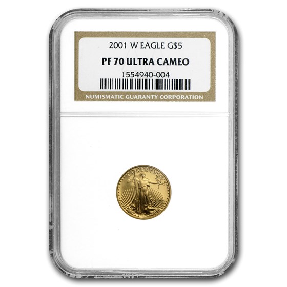 2001-W 1/10 oz Proof American Gold Eagle PF-70 NGC 2001-W 1/10 oz Proof American Gold Eagle PF-70 NGC