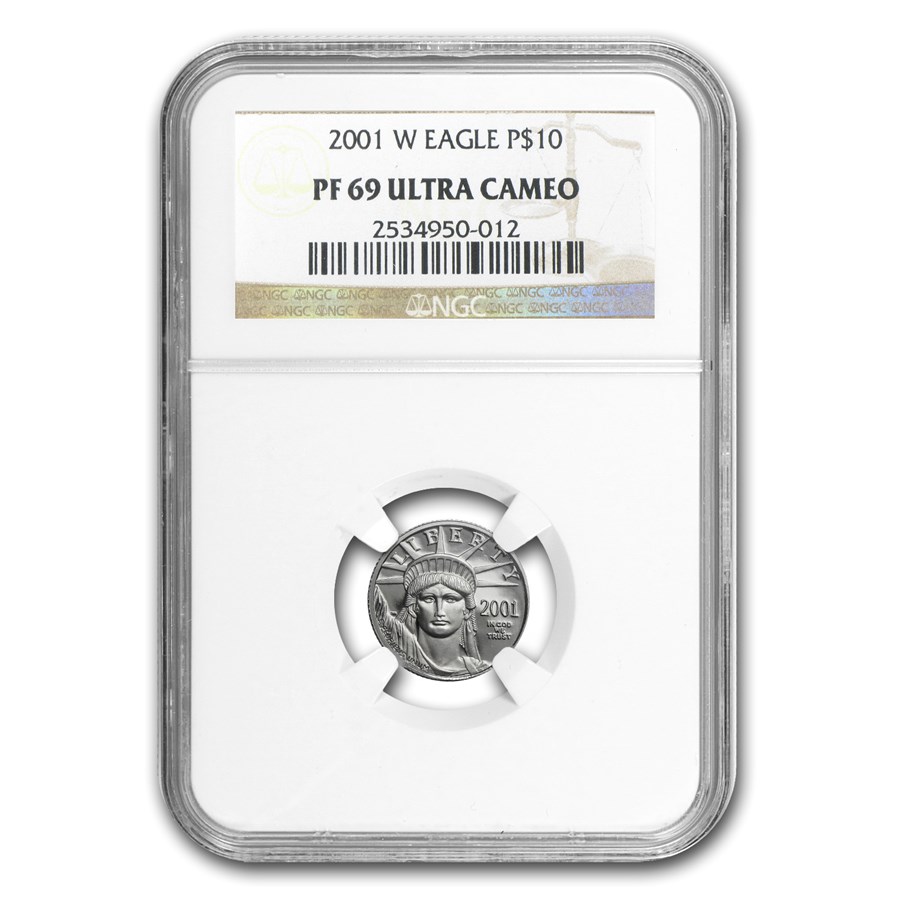 2001-W 1/10 oz Proof American Platinum Eagle PF-69 NGC