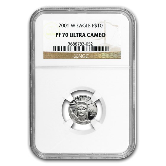 2001-W 1/10 oz Proof American Platinum Eagle PF-70 NGC 2001-W 1/10 oz Proof American Platinum Eagle PF-70 NGC