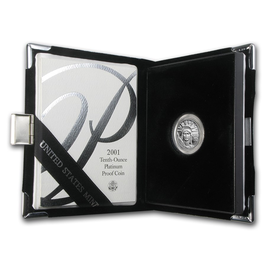 2001-W 1/10 oz Proof American Platinum Eagle (w/Box & COA)