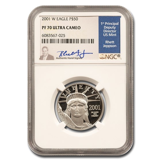 2001-W 1/2 oz American Platinum Eagle PF-70 UCAM NGC (Jeppson) 2001-W 1/2 oz American Platinum Eagle PF-70 UCAM NGC (Jeppson)