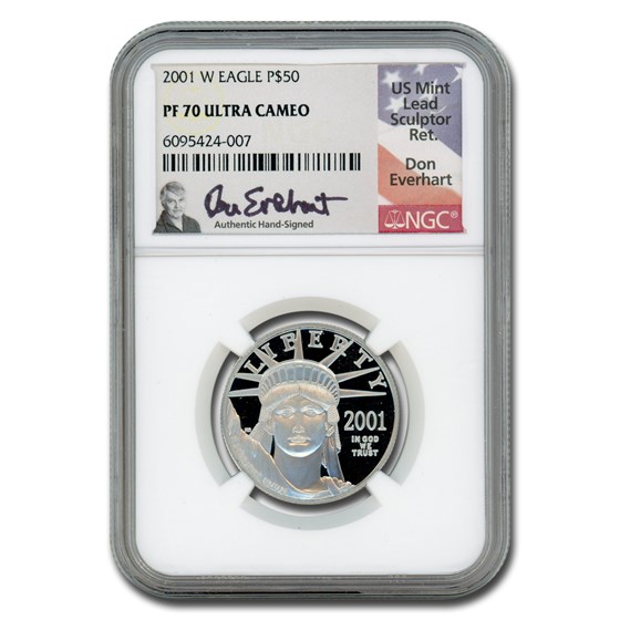 2001-W 1/2 oz Proof American Platinum Eagle PF-70 NGC (Everhart) 2001-W 1/2 oz Proof American Platinum Eagle PF-70 NGC (Everhart)