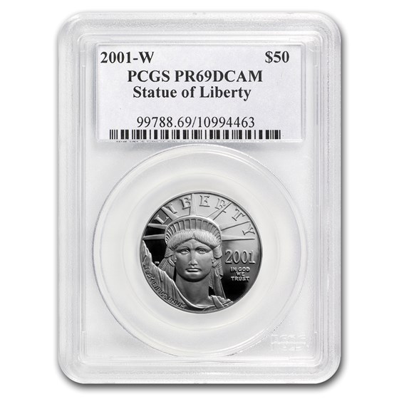 2001-W 1/2 oz Proof American Platinum Eagle PR-69 PCGS 2001-W 1/2 oz Proof American Platinum Eagle PR-69 PCGS