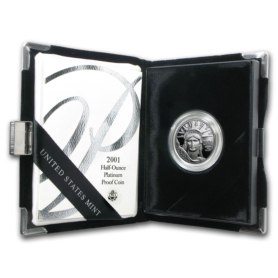 2001-W 1/2 oz Proof American Platinum Eagle (w/Box & COA)