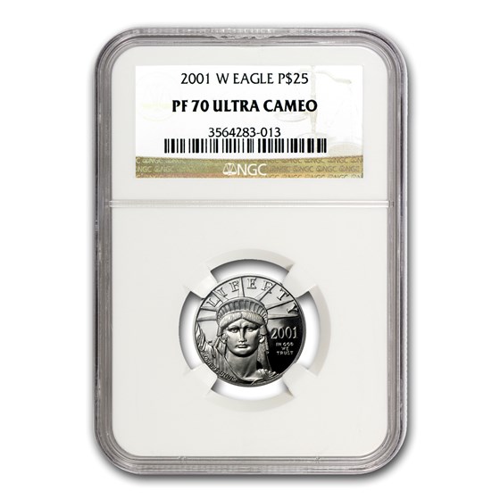 2001-W 1/4 oz Proof American Platinum Eagle PF-70 UCAM NGC 2001-W 1/4 oz Proof American Platinum Eagle PF-70 UCAM NGC