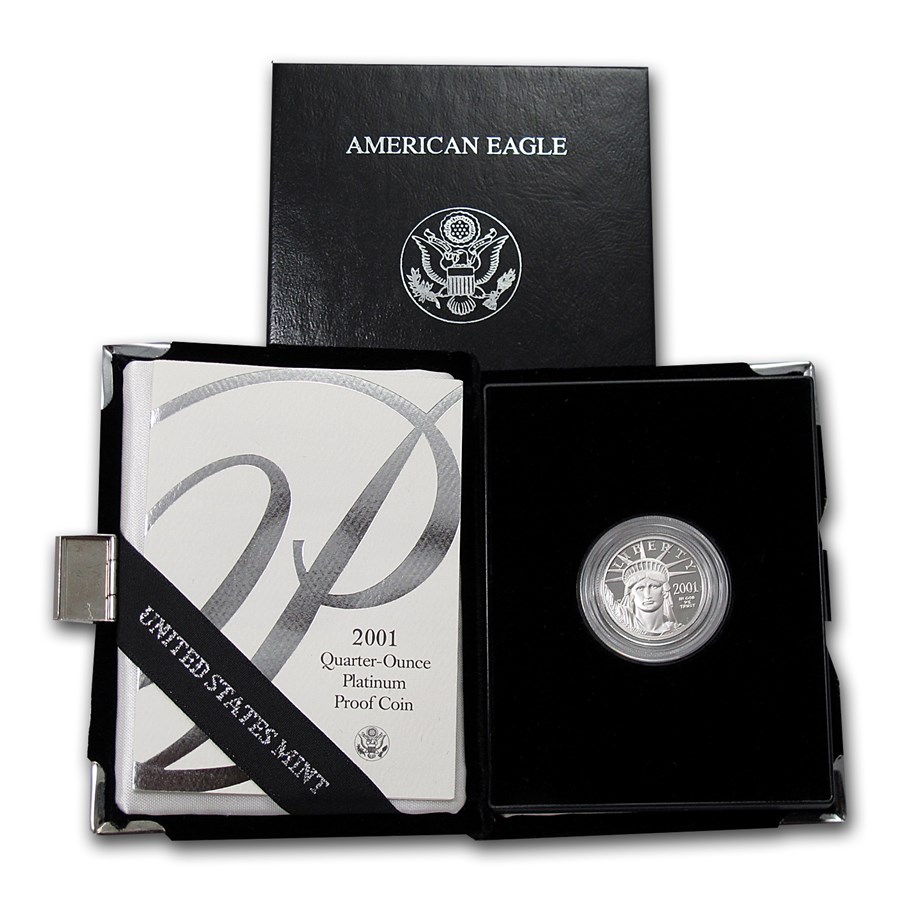 2001-W 1/4 oz Proof American Platinum Eagle (w/Box & COA)