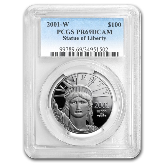 2001-W 1 oz Proof American Platinum Eagle PR-69 DCAM PCGS 2001-W 1 oz Proof American Platinum Eagle PR-69 DCAM PCGS