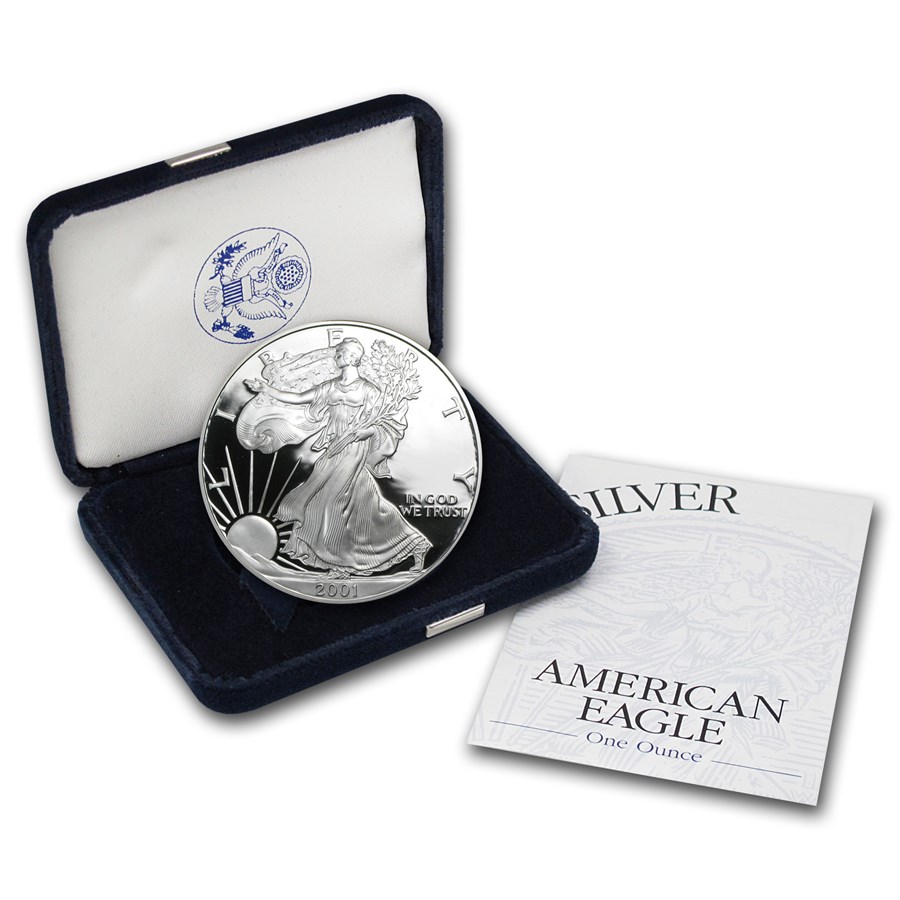 2001-W 1 oz Proof American Silver Eagle (w/Box & COA)