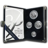 2001-W 4-Coin Proof American Platinum Eagle Set (w/Box & COA)