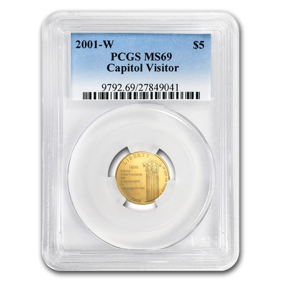 2001-W Gold $5 Commem Capitol Visitor Center MS-69 PCGS