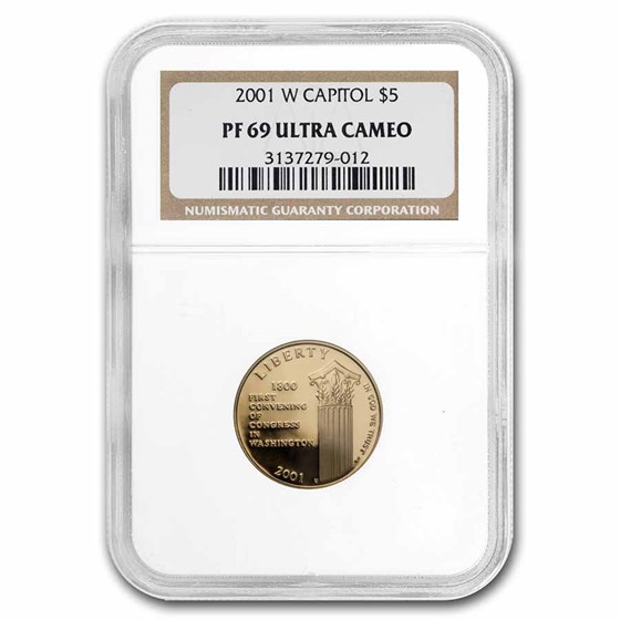 2001-W Gold $5 Commem Capitol Visitor Center PF-69 NGC 2001-W Gold $5 Commem Capitol Visitor Center PF-69 NGC