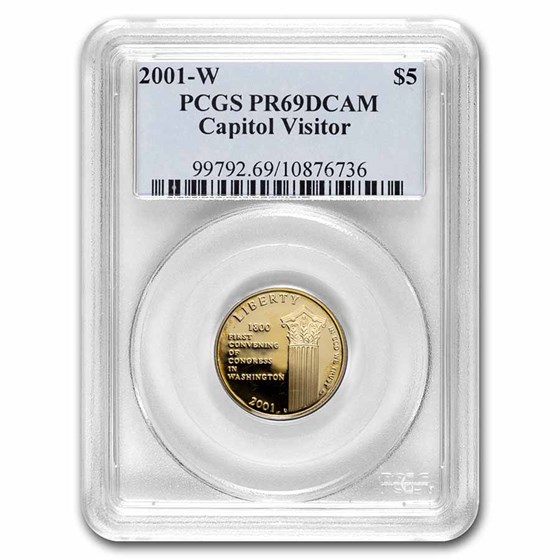 2001-W Gold $5 Commem Capitol Visitor Center PR-69 PCGS