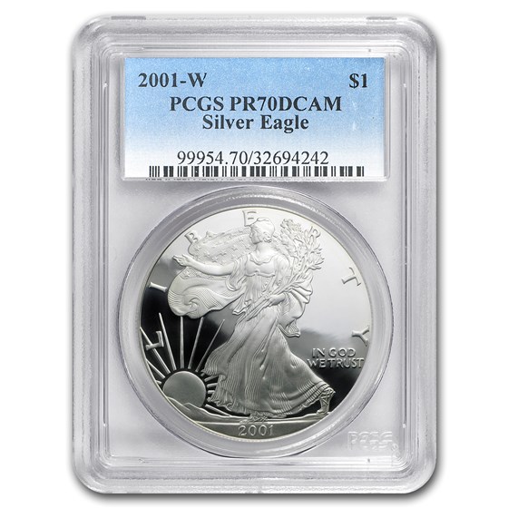 2001-W Proof Silver American Eagle PR-70 PCGS 2001-W Proof Silver American Eagle PR-70 PCGS