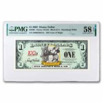 2002 $1.00 (DA) Steamboat Willie AU-58 EPQ (DIS#80)