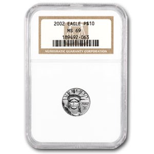 2002 1/10 oz American Platinum Eagle MS-69 NGC 2002 1/10 oz American Platinum Eagle MS-69 NGC