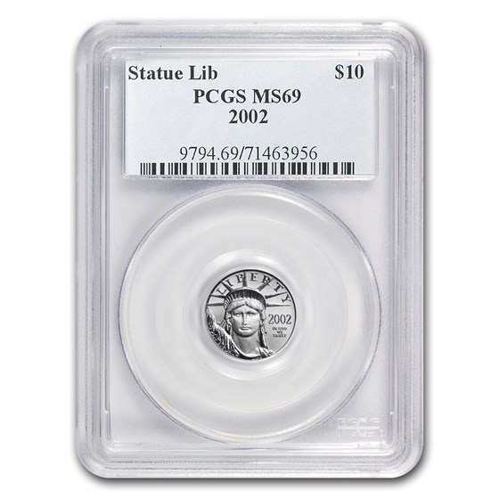 2002 1/10 oz American Platinum Eagle MS-69 PCGS 2002 1/10 oz American Platinum Eagle MS-69 PCGS