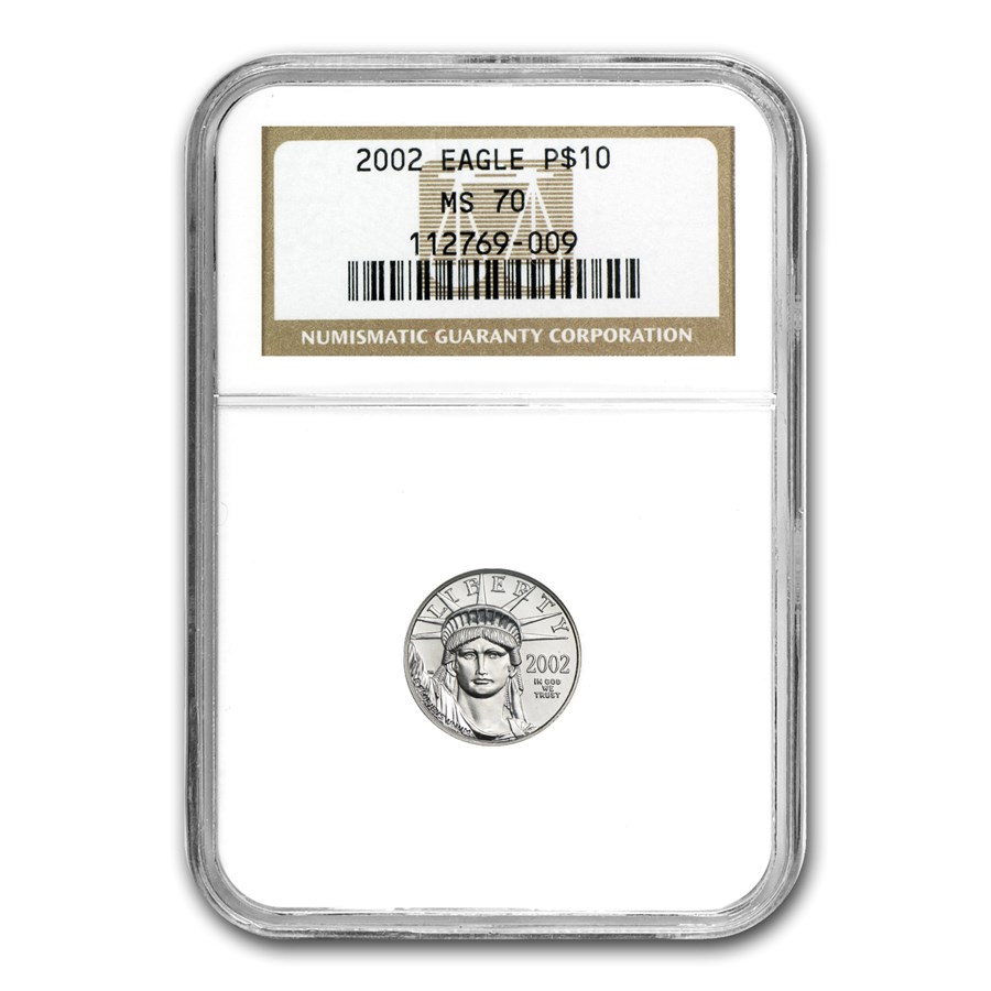 2002 1/10 oz American Platinum Eagle MS-70 NGC