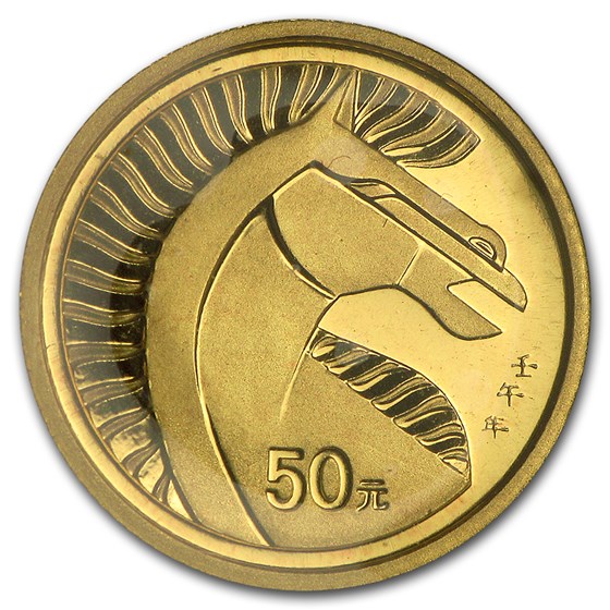 2002 1/10 oz China Gold Lunar Year of the Horse (Proof) 2002 1/10 oz China Gold Lunar Year of the Horse (Proof)