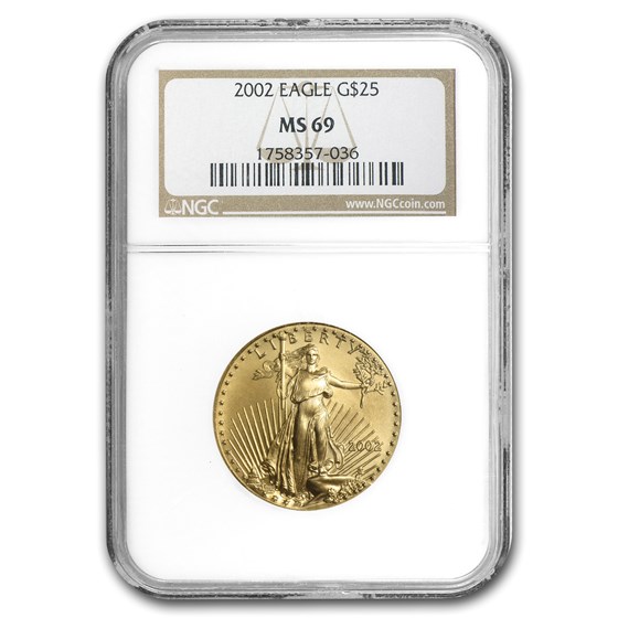 2002 1/2 oz American Gold Eagle MS-69 NGC