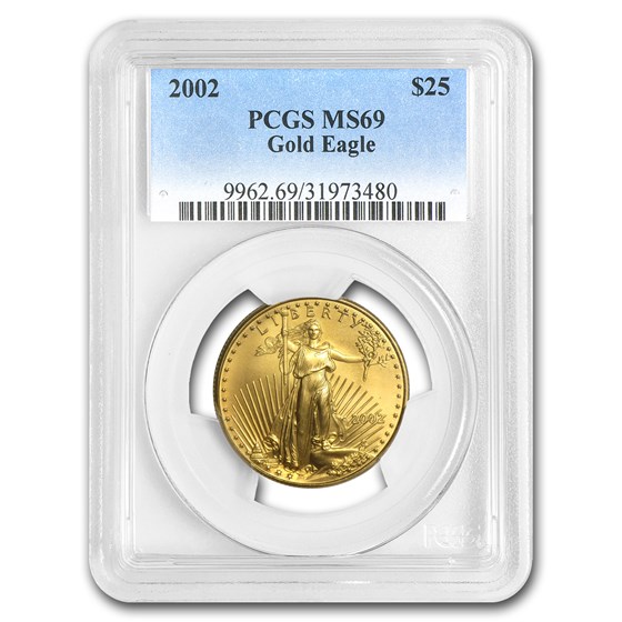 2002 1/2 oz American Gold Eagle MS-69 PCGS